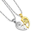 Wholesale I Love You Necklace 2 Pc Couple Jewelry Set Heart Pendant Lock and Key Pendant Necklace for Girl and Boy Lover's Gift