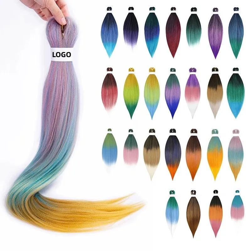 Low Temperature Synthetic Yaki Bulk 26inch Prestretched Braid Hair for Crochet Hair Extension Pre Stretched Braiding Hair