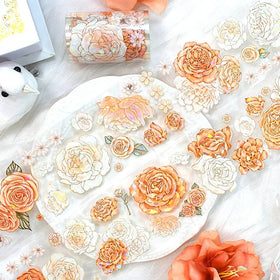 Custom High Quality Journal Stickers Roll 3D Foil Transparent PET Tape