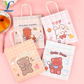 Hot Sell Kraft Paper Sacks Various Styles Take Away Paper Bag Clear Color Printing