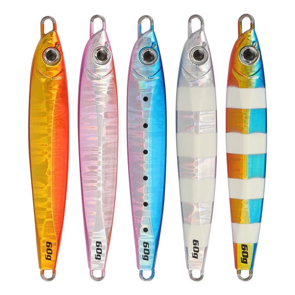 SNEDA Quality 20g 30g 40g 60g 3D Fish Eyes Slow Jigging Lures Offshore Long Cast Luminous Metal Lead Baits