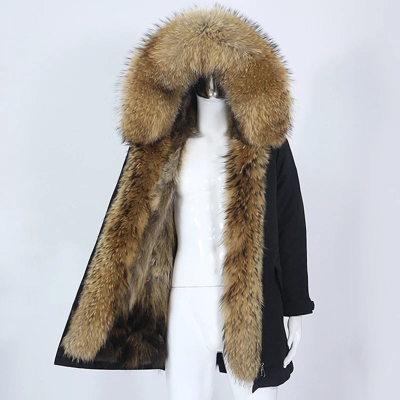 OFTBUY 2023 Waterproof Men Long Parka Winter Jacket Natural Real Raccoon Fox Fur Coat Collar Hooded Thick Warm Streetwear New