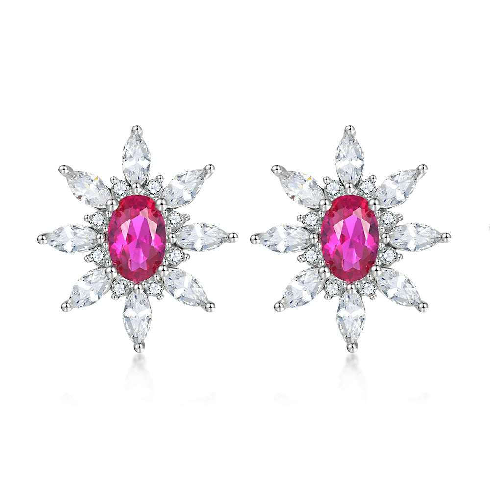 Wholesale Trendy Stud Earrings Zircon S925 Sterling Silver Rhodium Plated for Wedding Engagement Anniversary Party Gift MegaBDM