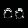 Hot Selling 925 Silver 1CT Black Moissanite Studs Earrings Hiphop Simple Four Prong Earrings for Men