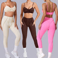 Fashion Women's Light Sportswear 2-Piece Set High Elastic Hip Lift High Waist Yoga Active Wear Breathable Fitness Clothing