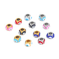 Jewelry Making Supplies Stainless Steel Colorful Devil Eye Gold Beads Round Silver Plated Spacer Beads Enamel Eyes