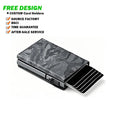 Card Credit Card Wallet RFID Blocking Slim Minimalist Card Holder Gray PU Best Slim Bifold Wallet and Black Metal