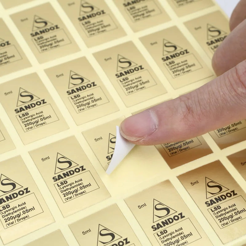 Eco Friendly Biodegradable Custom PET Logo Adhesive Waterproof Black Gold Foil Labels Stickers for Lipstick Skin Care Perfume