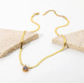 Wholesale Women Diamond Jewelry Single Large Crystal Stone Fat Snake Chain Colored Cubic Zirconia Herringbone Chain Necklace
