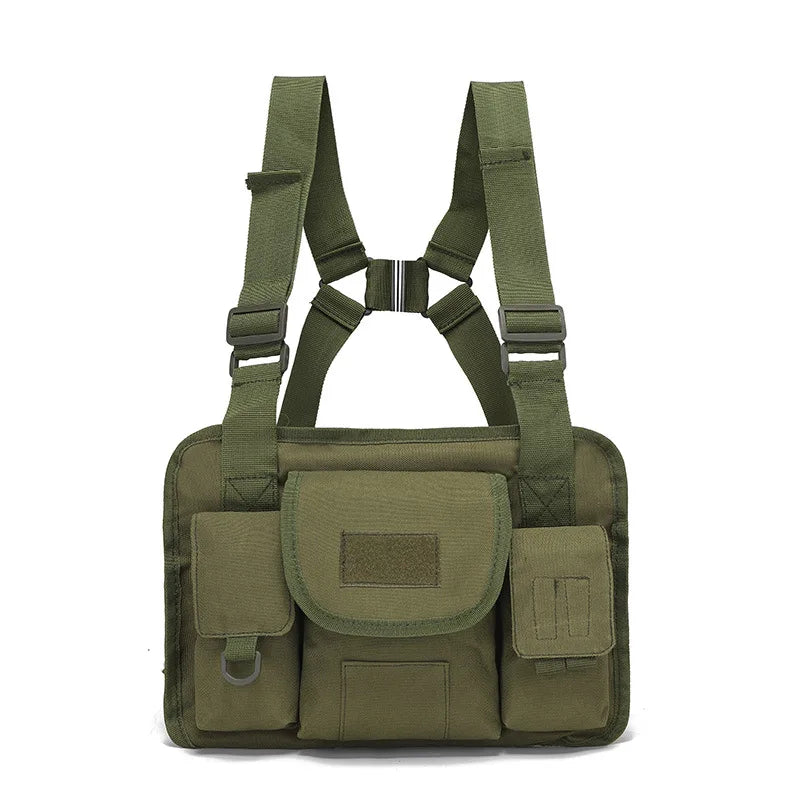 Tactical Chest Rig Bag Hip Hop Streetwear Vest Bag Outdoor Waist Pack with MOLLE Panels for Urban EDC & Fashion