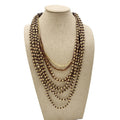 Wholesale Fashionable Vintage Necklace Hot Handmade Chunky Wood Beads with Multi-Layered Neutral Trendy Africa Jewelry