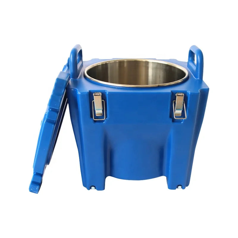 Top Loading Stainless Steel Inner Tank PE Insulated Rectangular Chafer Thermo Box Food Carrier for Hotel Restaurant Use Glass