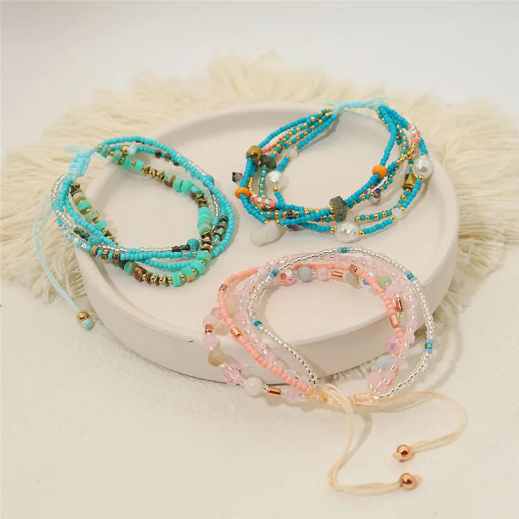SP Wholesale Ethnic Style Handmade Crystal Beaded Bracelets for Women