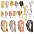 Creative Trendy Charm Pendant Holder Jewelry FindingsGeometry 18K Gold Bail Micro Pave Cubic Zirconia Accessories Supplies K94
