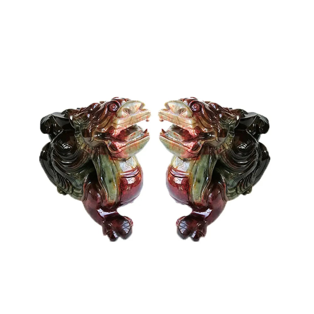 Hot Selling 40cm Natural Jade Carving Dragon Turtle Statue