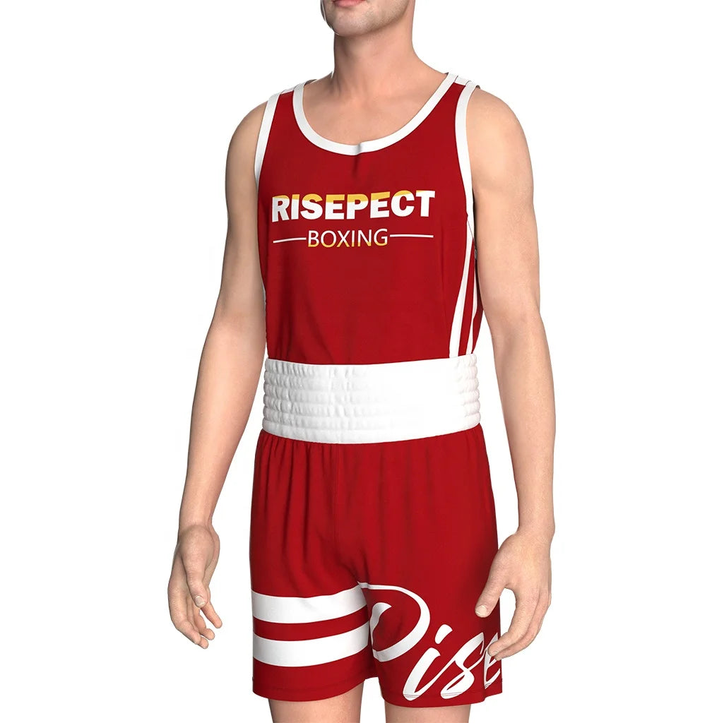 Customized High Resolution Pictures Boxing Shorts and Gym Boxing Vests Cornerman Vests Set