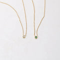 Simple Women Jewelry Stainless Steel Dainty White Green Zirconia Stone Minimalist Necklace