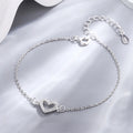 Fine 925 Sterling Silver Full Diamond Heart Shape Bracelet Women Dainty CZ love Heart Bracelet for Gift