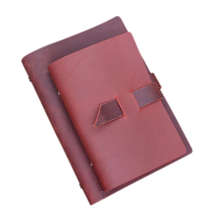 Creative Writing Blank Paper Handmade 6 Rings Genuine Leather Address Book for Training & Team Building