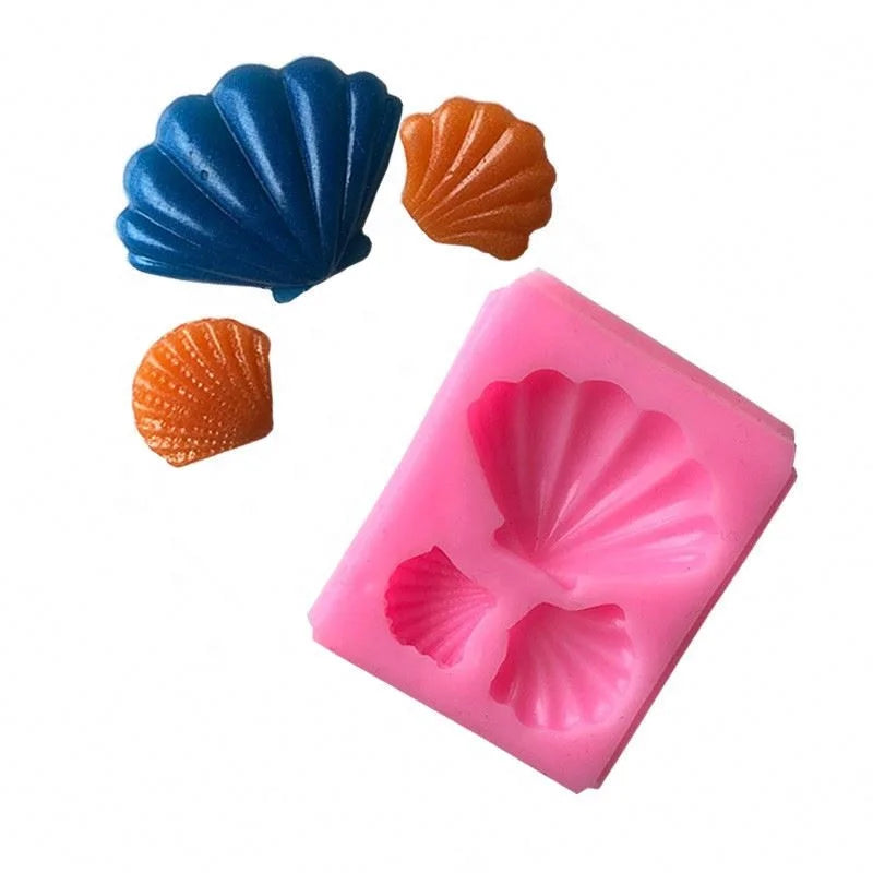 Hengya Silicone Chocolate Mold With Sea Shell Shape. Silicone Sugar Lace Mold 3D Fondant Mermaid Tail Silicone Mold