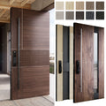EU Wooden Smart Lock Modern Main Front Entry Door Hotel Villa Exterior Security Doors Pivot Exterior Door with Glass