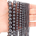 2/3/4/6/8/10/12mm Natural AA+ Black Hematite Stone Round Loose Spacer Beads for Jewelry Making Bracelet Handmade 15''