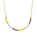 Hot Selling Yellow and Purple Opal with Personalized Beaded Necklace
