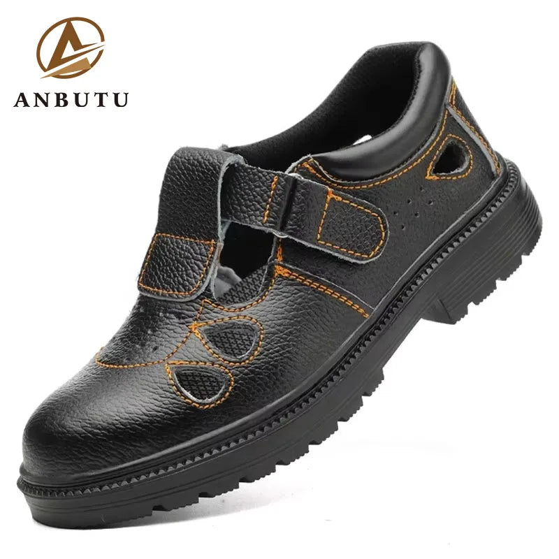 Summer Breathable Steel Toe Anti Static Low Cut Work Shoes Lightweight Hook and Loop Safety Shoes Work Men