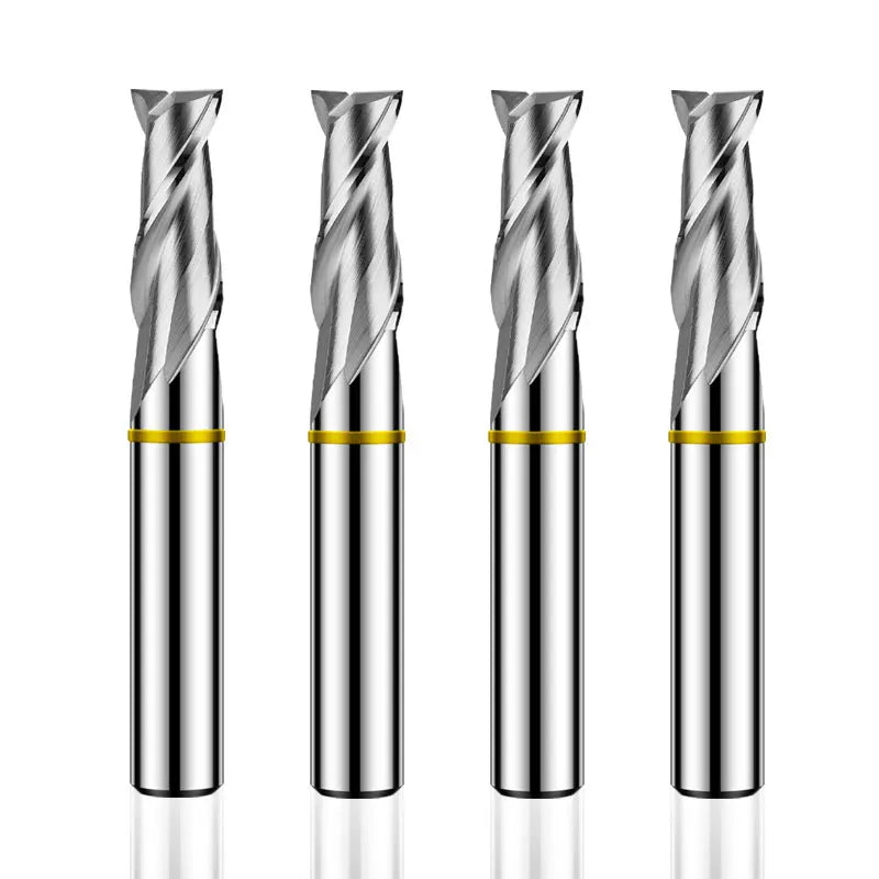 AZZKOR 2F Endmills Color-Ring Coating Tungsten Carbide Flat Bottom Aluminum Milling Cutter for CNC Mechanical