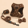 Personalized Luxury Pet Harness Walking Dog Harness Set Bowtie Adjustable Vest Reflective No Pull Pet Harness Set