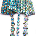 Wholesale Triangle Diamond Resin Stone Iron-On Trim for Carnival Costumes Hats Headpieces Decoration Rhinestones Product