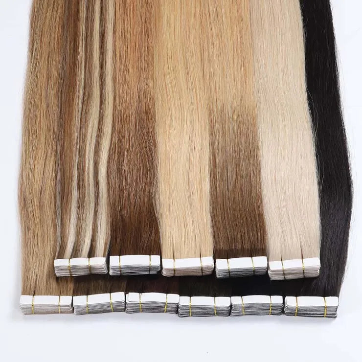 Wholesale Cuticle Aligned Tape in Hair Extensions 100% Human Hair Extension Tape on Straight Virgin Remy Hair Vendors
