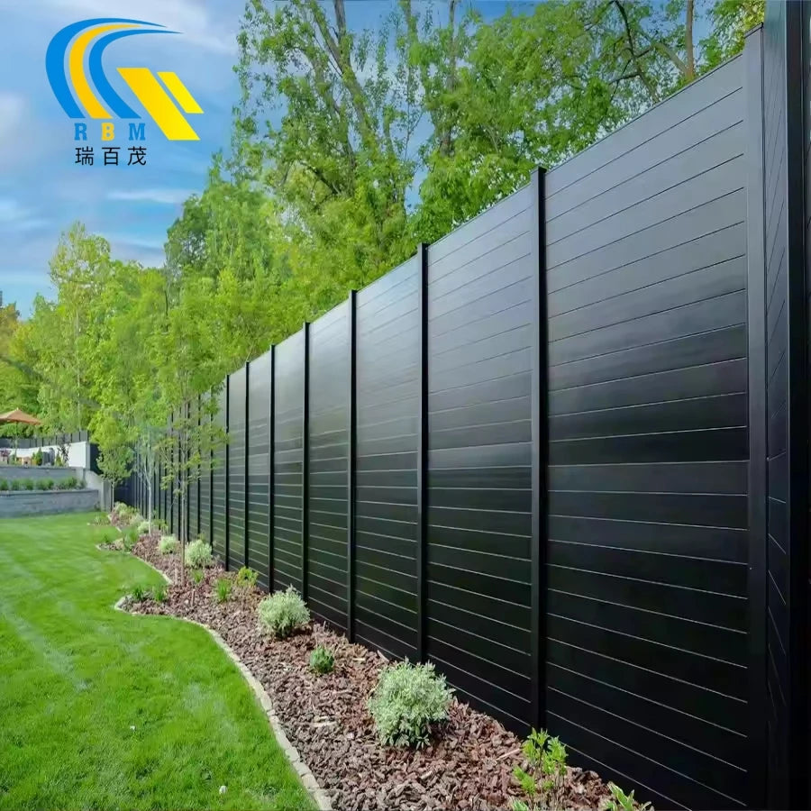 Decorative Anti Climb Outdoor Garden Aluminum Privacy Fence Outdoor Horizontal Slat Fence Panels