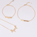 Qiuhan Dropshipping No MOQ Custom 12 Months Jewelry Set Nameplate Necklace Earrings Women Jewelry Set