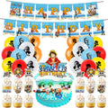 0NE PIECE Birthday Party Decorations Manga Theme Party Supplies Anime Gifts Set With Happy Birthday Banner Balloon for Kid X4219