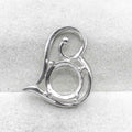 Sterling Silver 5mm/9mm Semi Mount Pendant Empty Frame Blank Support Setting S925 Base Holder Without Center Stone for DIY Inlay