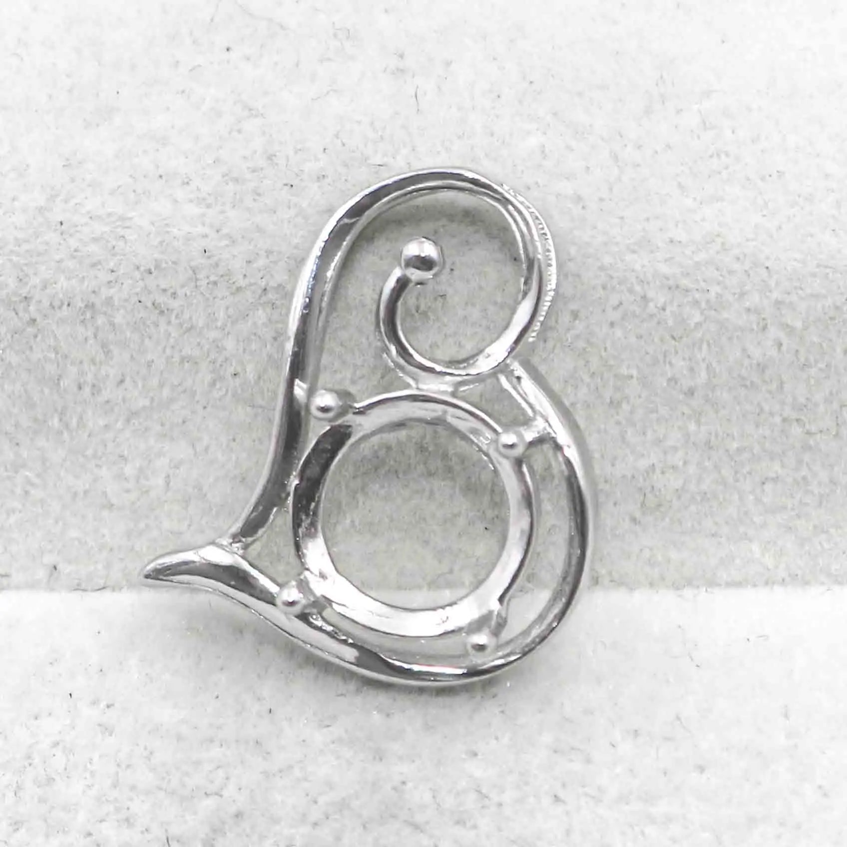 Sterling Silver 5mm/9mm Semi Mount Pendant Empty Frame Blank Support Setting S925 Base Holder Without Center Stone for DIY Inlay