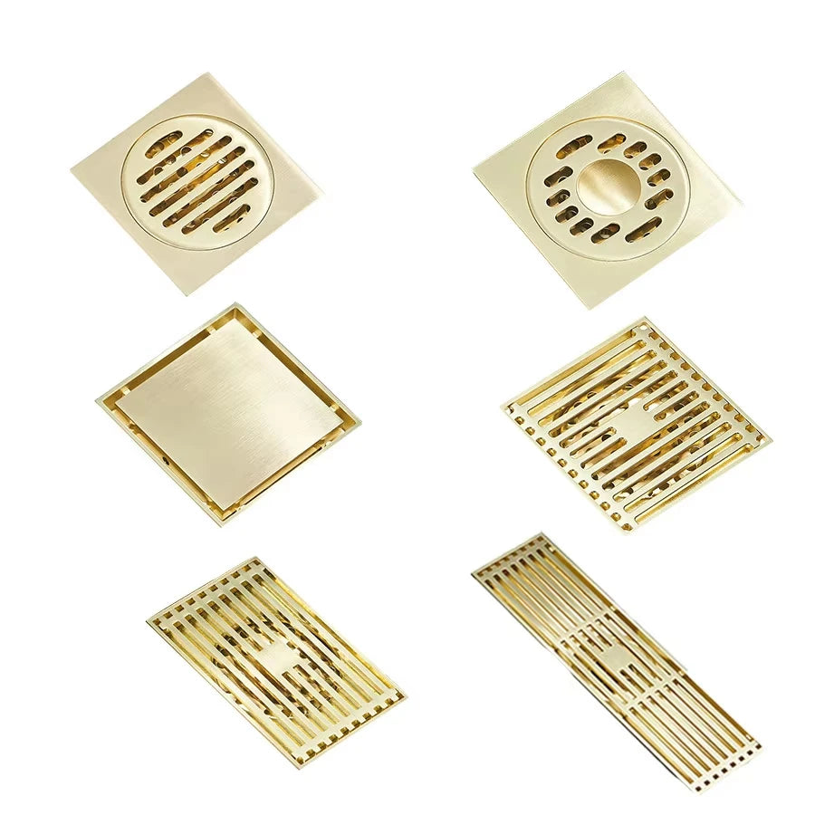 Modern Design Stainless Steel 304 Bathtub Washing Machine Water Drain Grate Gun Gray Brass Bathroom Sink Floor Drain-New Product