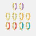 FUAMAY 925 Sterling Silver Gold Plated Hoop Earrings Small Colorful Neon Enamel Metal Earings