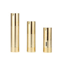 15ml 30ml 50ml Luxury Airless Pump Bottle Shiny Brushed Gold Metal Serum Packaging U-Type Lotion Cream Vacuum Press Pump Bottle