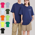 Short Sleeve Oversized Knitted Fabric T-shirts Street Style 100% Cotton Men's O-Neck Breathable Quick Dry 280g