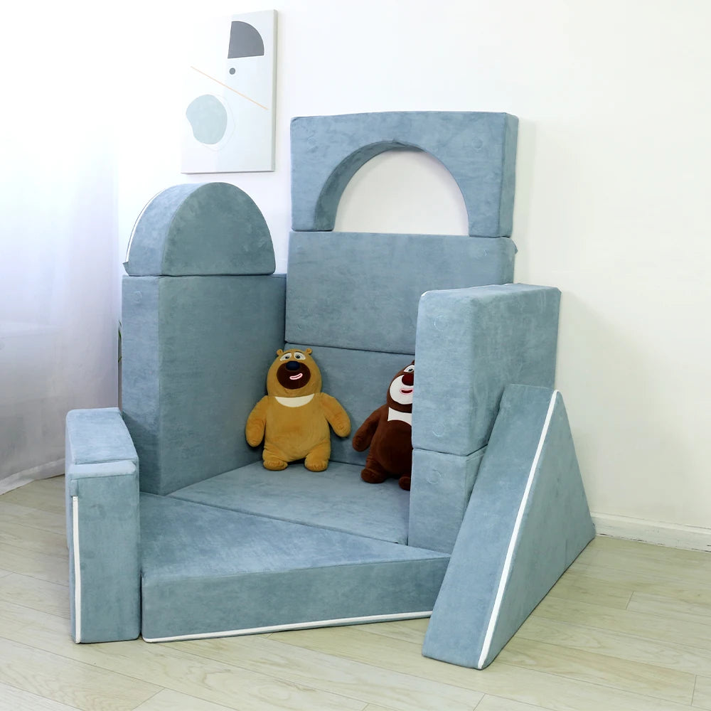 Adjustable Modular Couch for Home Kids Play Game 12 Pieces Per Set Kids Play Couch Modern Sofa for Children