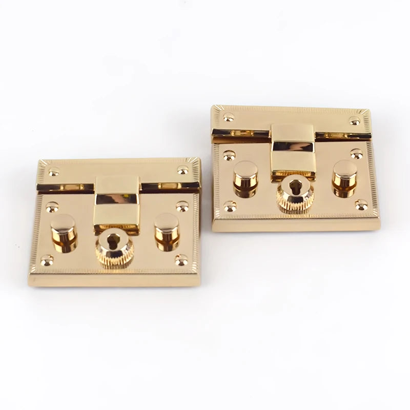 Meetee KY2187 Rectangle Gold Bag Closure Hook Buckles Hardware Alloy Lock Buckle for Handbags Woman Bag Lock Accessories