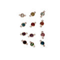 14K Rose Gold Filled Zircon Charm Premium Birthstone Charm 4mm Double Hole Connector Jewelry Findings & Components