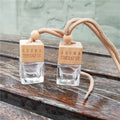 Wholesale 8ml air Freshener Diffuser Empty Frosted Car Hanging Perfume Bottle with Wooden Screw Cap