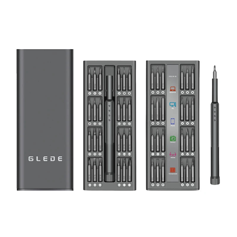 GLEDE 48-in-1 Precision Screwdriver Bit Kit for Phone Laptop Computer Repair DIY Grade Steel Handle OEM Customization Supported