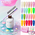 JTING Industry New Design Color Cap 24color Pastel Rubber Base Gel Nail Polish Collection Set Box High Viscosity Rubber Base Gel