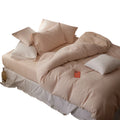 100 Organic Cotton Luxury Double Bedding Bed Sheets Set Quantity Geometric Technics Style Fabric Pattern 4Pcs