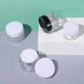 Custom logo and Box Luxury Empty 5g G10g 15g 20g 30g 50g 100g Cosmetic Eye Cream clear Glass Jar with Black Cap
