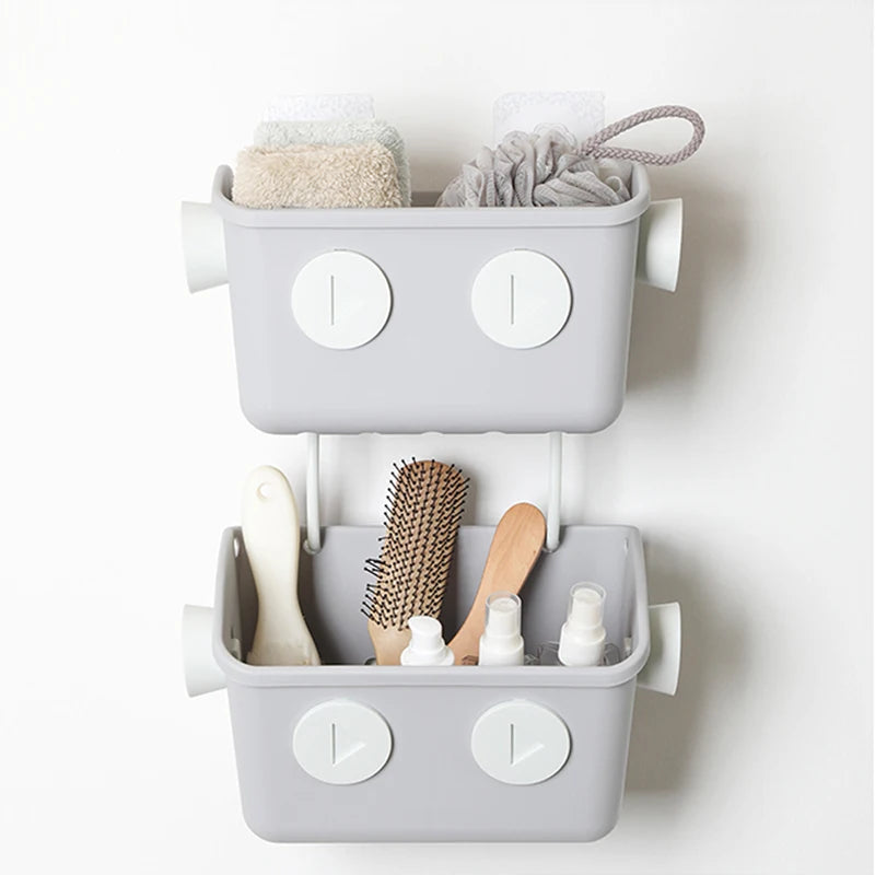 Basket Rack Nail-free Plastic Bathroom Rack Basket Rack at the Head of the Bed in the Student Dormitory